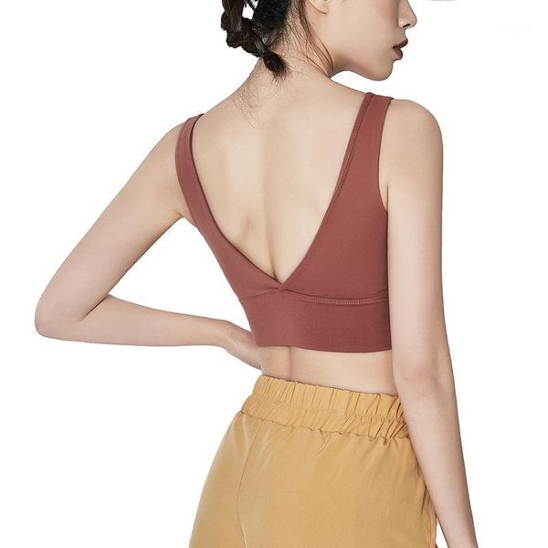 

gym clothing arrival women sports bralette backless breathable crop high elastic padded proof solid color exercise yoga bra1, White;black