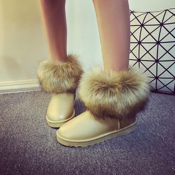 

snow boots women's mid-tube winter warm cotton boots plush waterproof women's shoes outdoor casual shoes large size 35-41, Black