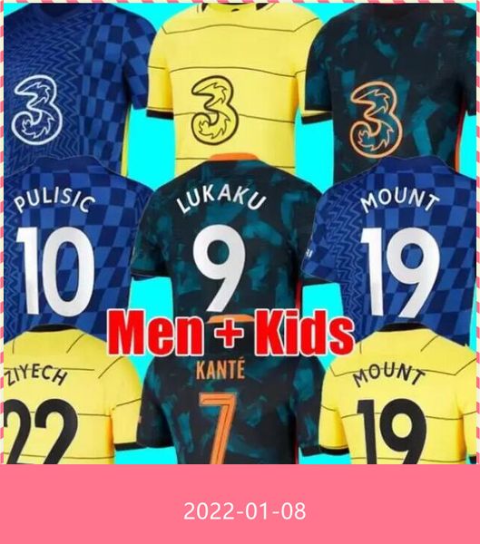 

cfc soccer jerseys lukaku ziyech pulisic mount kante havertz werner abraham chilwell giroud hudson odoi 2021 2022 saul football shirt 21 22, Black;yellow