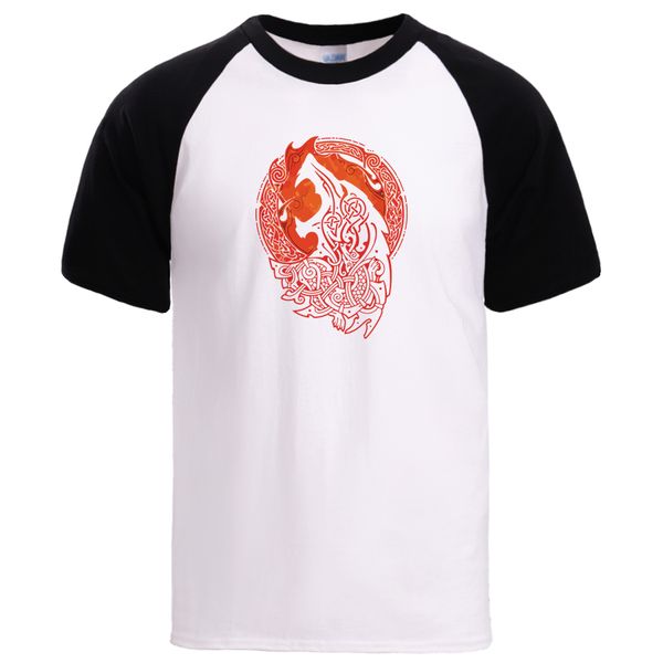

nordiske mytologi fenrir horror mens summer short sleeve tshirt causal loose raglan pullover causal tee hooded sweatshirt hoodie men t shirt