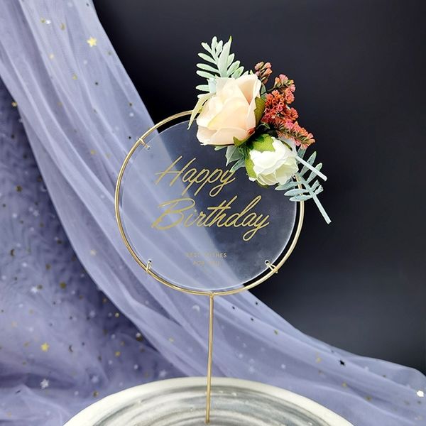 

w1fly baking decoration wrought flower iron accessoriesbaking accessories acrylic plug-in girl party cake plug-in internet celebrity dessert