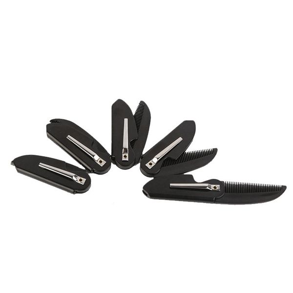 

beuty health mens womens beauty handmade folding comb pocket clip hair comb moustache beard comb, Silver