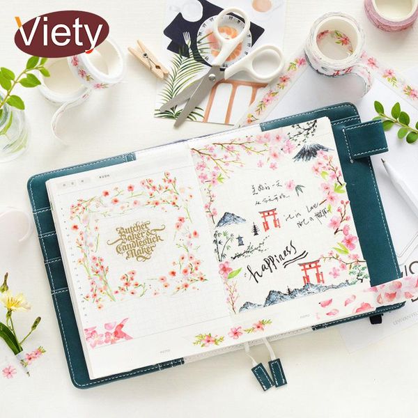 

2016 3cm7m pink cherry blossoms washi tape diy decoration scrapbooking planner masking tape adhesive tape label sticker h
