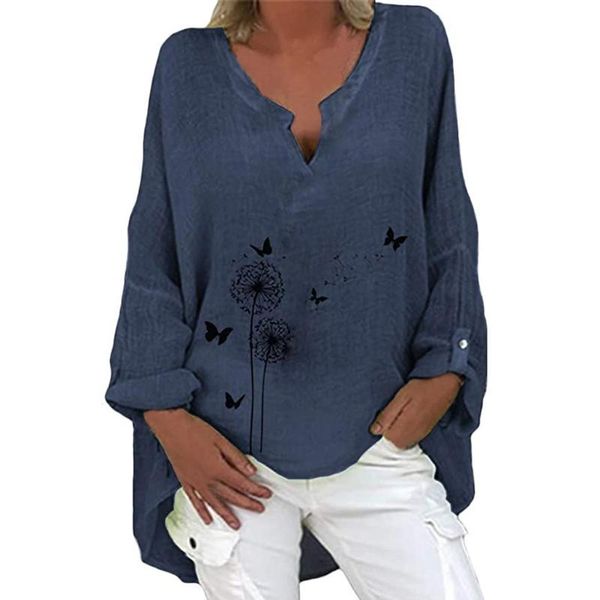 

women shirt boho clothing cotton and linen plus size embroidery v-neck long sleeves casual blouse blouse femme blanche, White