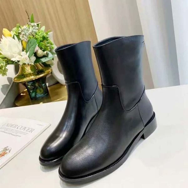 

2021 sell well fashion leather ankle boots women boot gear platform combat boots platform shoes cowhide motorcycle boots 01, Black