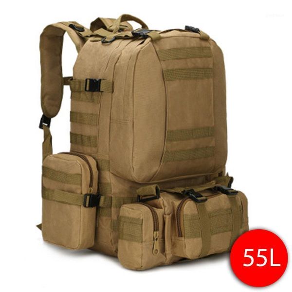 

outdoor bags 55l/6l tactical backpack men's army large hiking waterproof camping trekking bag1