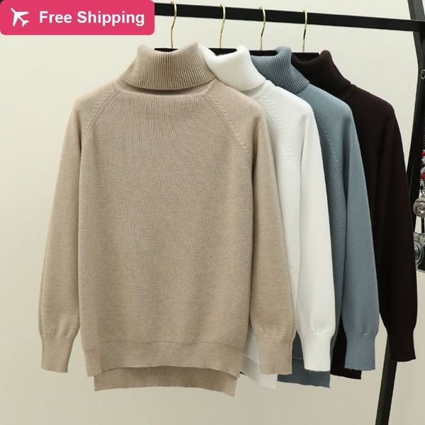 

2021 new turtleneck women sweater winter warm female jumper thick christmas sweaters ribbed knitted pullover pull hiver femme gcrc, White;black