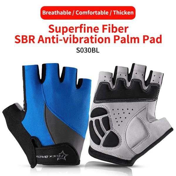

rockbros cycling gloves half finger bike gloves shockproof breathable mtb mountain bicycle gloves men sports cycling clothings bbynwu, Black
