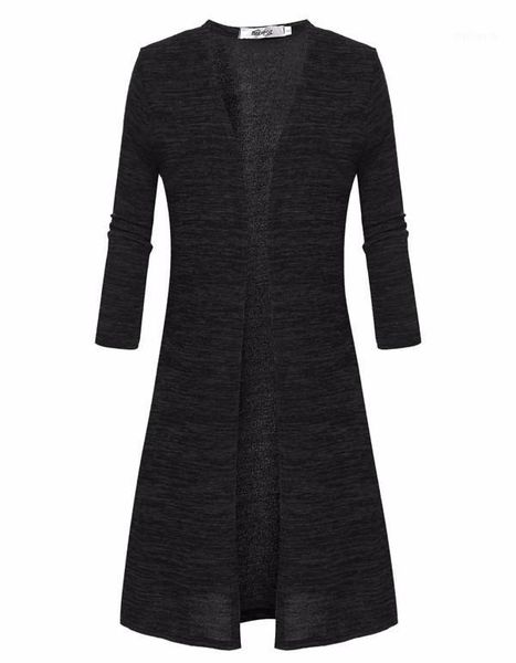 

trench coat women's european and american-style cardigan mid-length sweater coat european and american-style trench1, Black