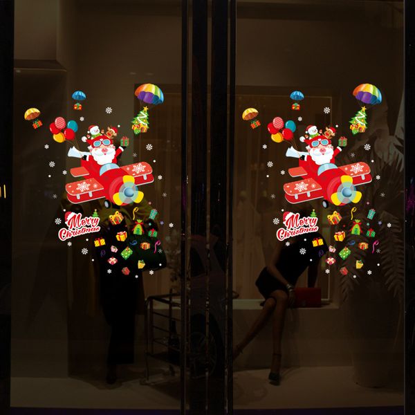 

diy merry christmas wall stickers window glass festival decals santa murals new year