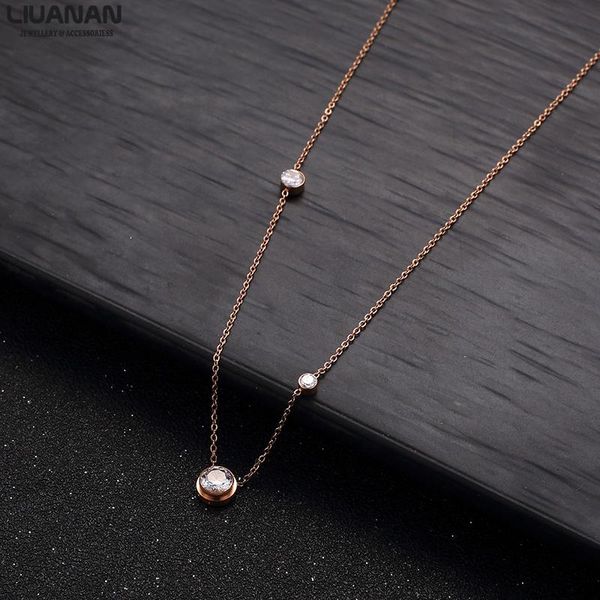 

cz crystal chokers necklace for women female lady stainless steel cubic zirconia chain & link necklaces jewelry 41+6cm, Silver