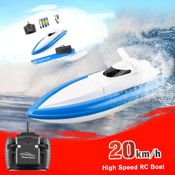 

800 remote control boats 2.4g 20km/h high speed rc boat rc toy gift for kids adults boys girls with bag 3 battery