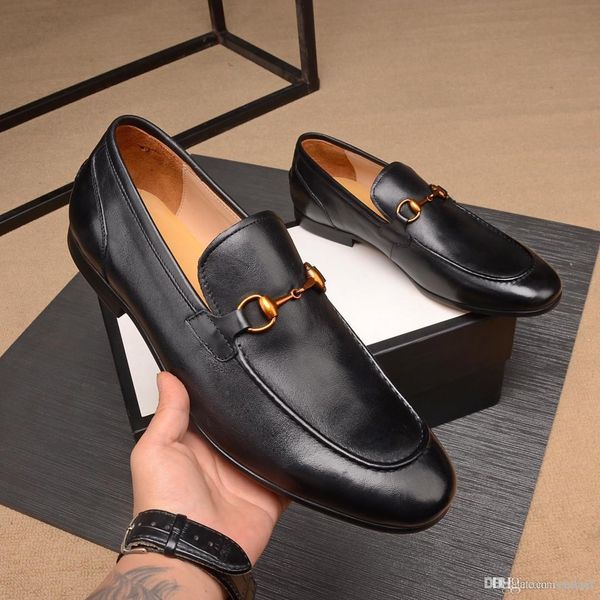 

c8 luxury men's dress shoes handmade wedding shoes genuine leather pointed toe office footwear mans formal suit shoes 33, Black