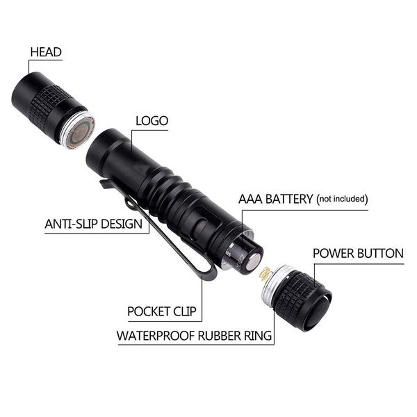 

led mini flashlight portable torch xpe chip aluminium alloy outdoors waterproof aaa battery flashlights hiking camping light bbyufy