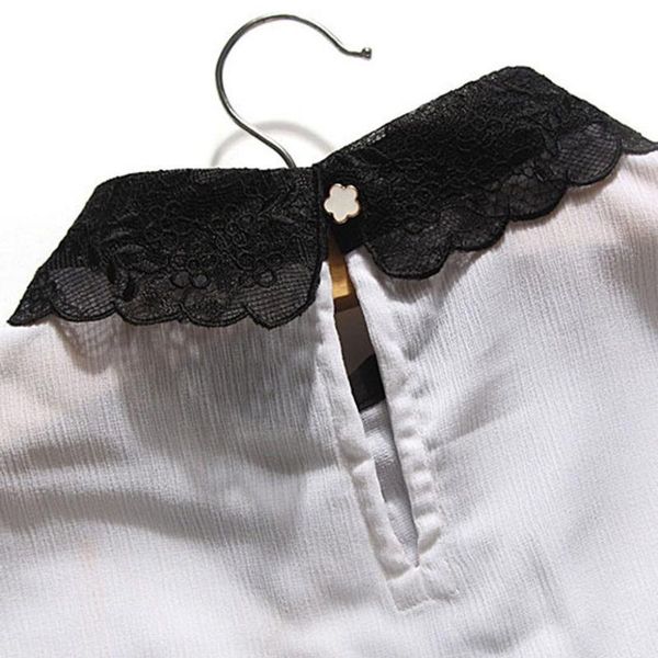 

women floral lace false collar detachable fake necklace lapel shirt accessories 2018 new wome jllgau, Blue;red