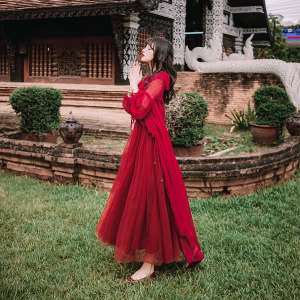 

2021 red party night club as fiesta mid-calf long chiffon up sleeve complete 2 piece women's clothes in summer dress ygek, Black;gray