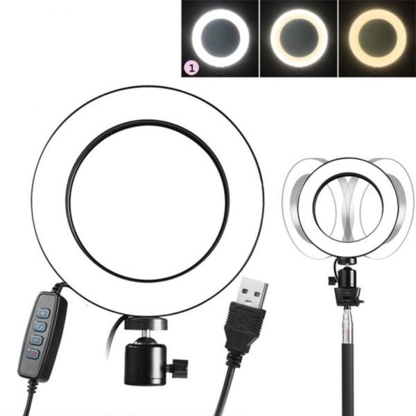 

flash heads 3modes led ring light dimmable 5500k lamp pography camera po studio phone video lights accessories