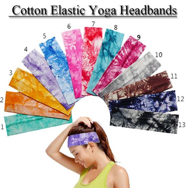 

sweatband 2021 cotton stretch headbands tie dye, Yellow;black