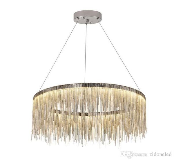 

modern pendant light fringed aluminum chain chandelier lights hanglamp silver/rose gold hanging pendant lighting for living dining room