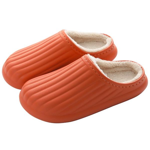 

2021 waterproof non-slip home slippers women eva slippers winter warm indoor cotton shoe ladies soft couples shoes thick bottom, Black