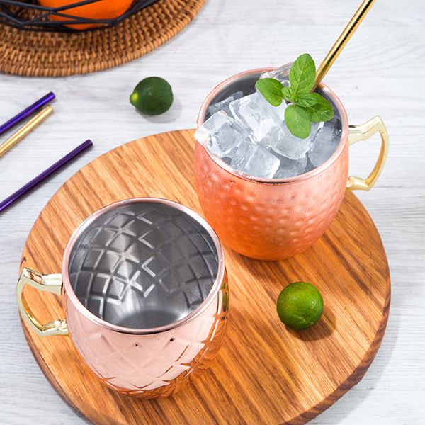 

moscow mule copper mugs fashion creative stainless steel cocktail glass cup bar party fashion beer coffee cups mugs vtky2252