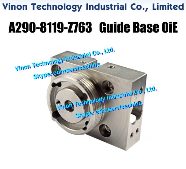 A290-8119-Z763 Edm Die Guide Base 0ie para ID de Fanuc, IE, CIA, C400IA, C600IA Series Machines. Fanuc EDM usa peças A2908119Z763, A290.8119.z763