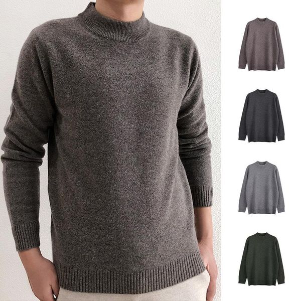 

half 2021 new winter warm turtle neck loose render pure wool sweater 100 big yards thickening men male, White;black
