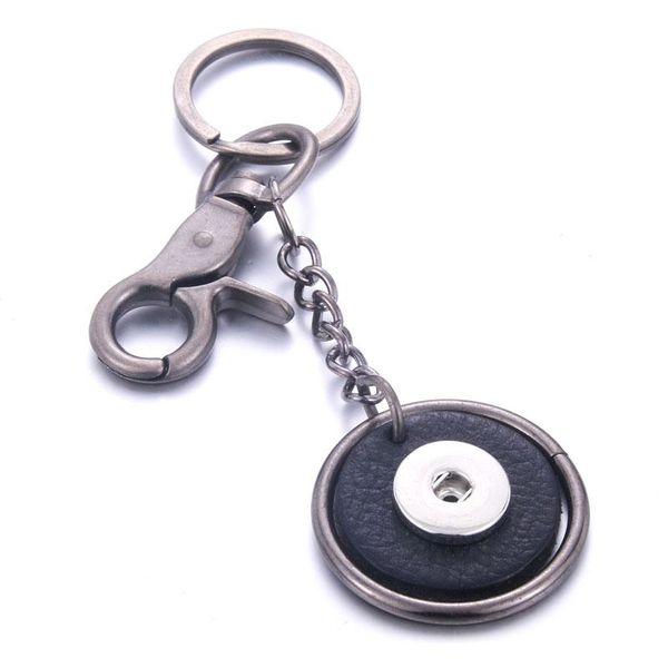 

vintage leather snap button keychain keychains keyrings fit diy 18mm snap buttons jewelry lanyard christmas gift q sqcslv, Slivery;golden