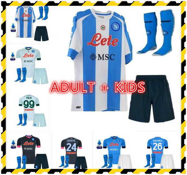 

kids kit napoli soccer jersey naples football shirt 2020 2021 koulibaly camiseta de fútbol insigne milik maillots h.lozano mertens, Black;yellow