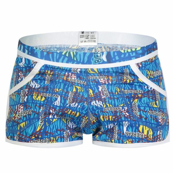 

men's cotton underpants letters graphic printed pouch boxers underwear blue #1033dk, Black;white