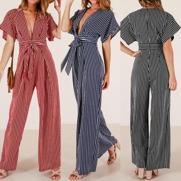 

zanzea 2020 women's summer jumpsuits vintgae short sleeve overalls pant casual v neck playsuits female high waist rompers 5xl1, Black;white