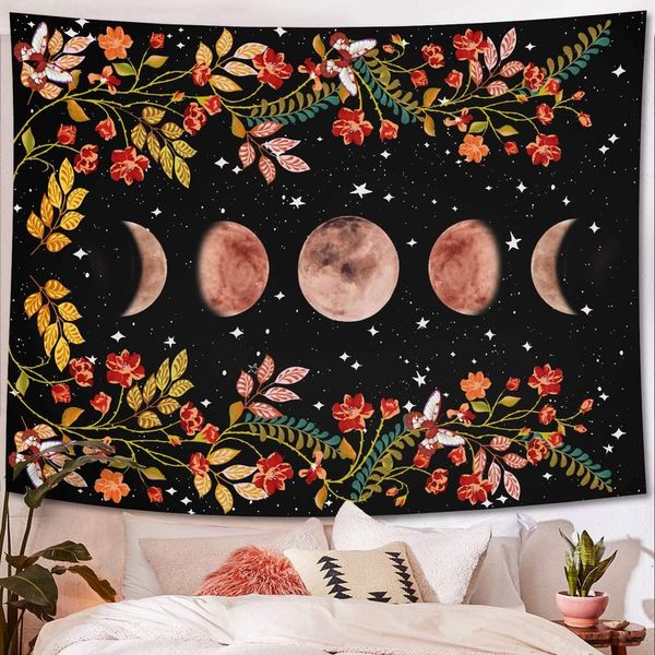 

psychedelic moon starry tapestry flower wall hanging room sky carpet dorm tapestries art home decoration accessories