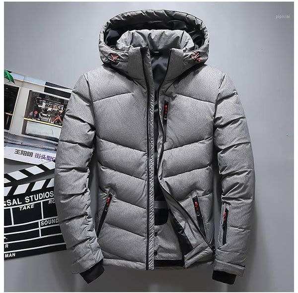 

men's winter duck down jacket men's warm jacket fashion hooded thick warm parka casual winter clothing xd4811, Black