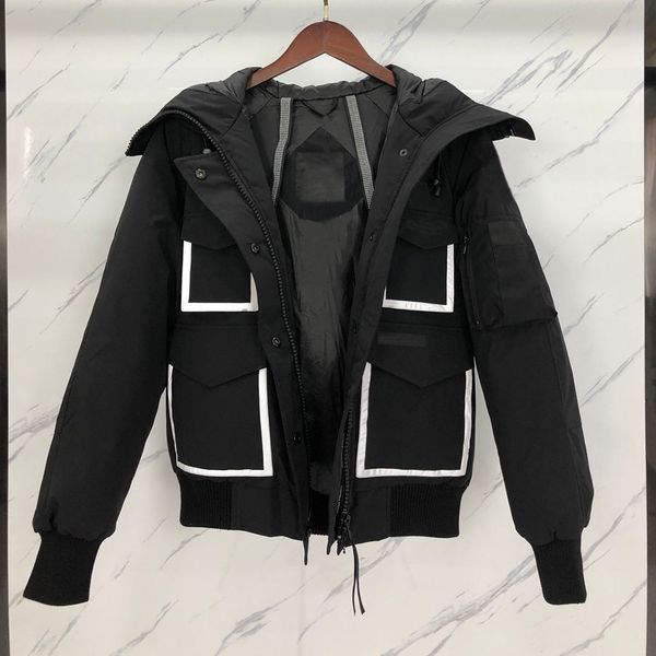 

winter jacket men classic casual down coats stylist outdoor warm jacket parkas coat outwear 2-color available, Black