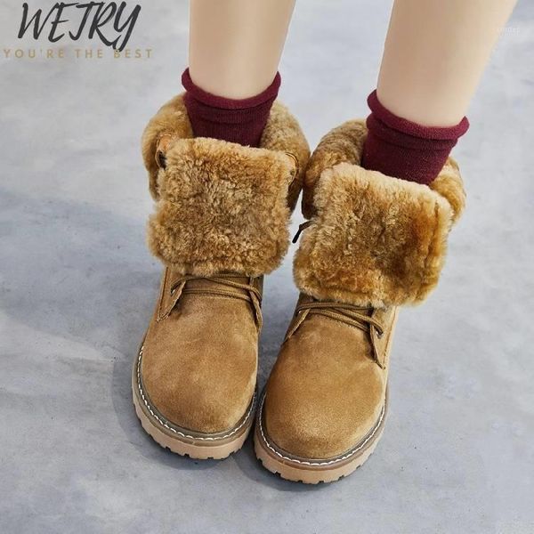 

boots wetry wedge shoes genuine leather snow woman winter 2021 women's pig split ladies platform booties1, Black
