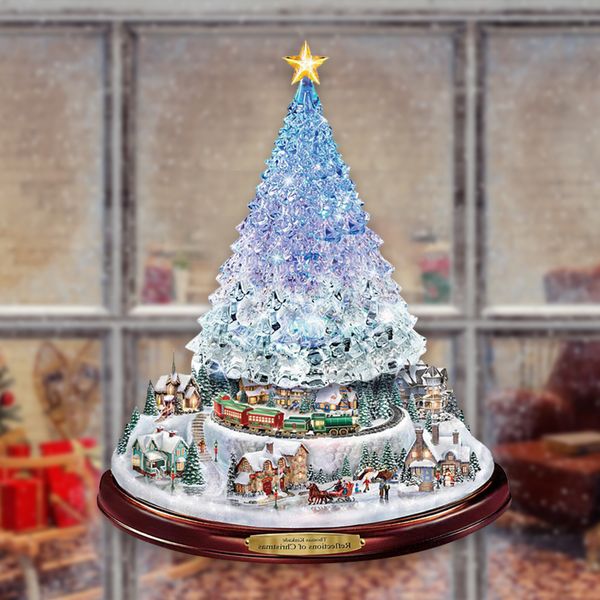 

tree rotating sculpture train paste stickers christmas decorations for home window wall sticker