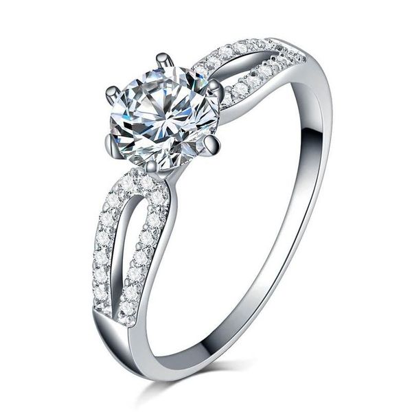 

new arrival fashion style engagement rings for women silver color white crystal zirconia cz stone eternal wedding rings lddfd, Slivery;golden