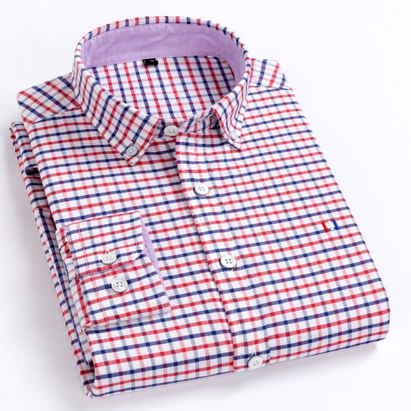 

s to 5xl soft pure cotton oxford comfortable long sleeve solid/ striped/checkered design business men casual shirts 1022, White;black