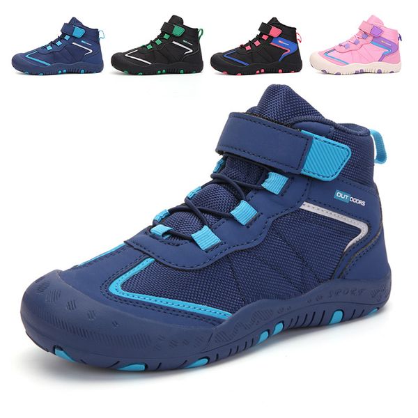 

new popular style winter children's snow boots boys girls fashion waterproof warm shoes kids thick mid non-slip boots, Black