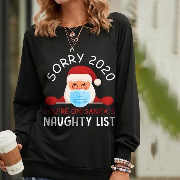 

women's sweaters christmas santa print women sweater patchwork sweatershirt long sleeve black pullovers jumper kobieta swetry ladies1, White;black