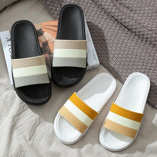 

slippers summer simple men slides bathroom non-slip soft bottom pvc sandals male flip flops shoes woman zapatos de hombre1, Black
