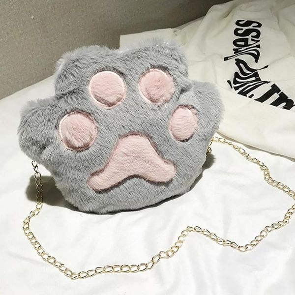 

cartoon plush cute cat claw cross body bags for women 2020 small shoulder bag women messenger bag cute phone coin bags #15