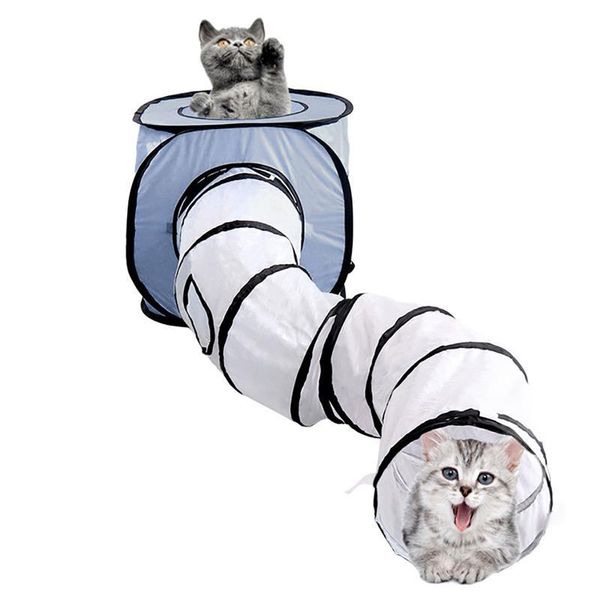 

cat toys pet tunnel play tubes with ball collapsible crinkle kitten dog puppy toy