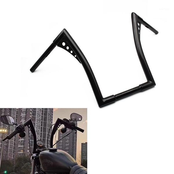 

1pcs black 14'' rise ape hanger motorcycle handlebars for flst fxst z bars 1-1/4" fat bar for sportster xl chopper bobber1