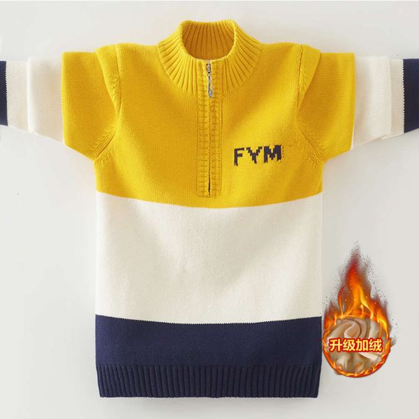 

autumn pullover boys' winter 2020 sweater thickened zhongda cotton bottomed korean shirt collar children's t-shirt, Blue