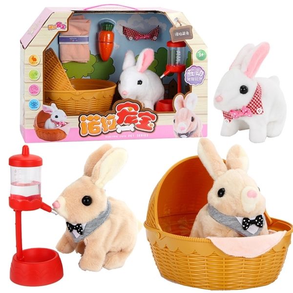 Robô Coelho Eletrônico Coelho Brinquedos Plush Soft Pet Bonito Animal Brinquedo Animal Nariz Nariz Shake Ears Brinquedos Para Crianças Presentes De Aniversário 201212