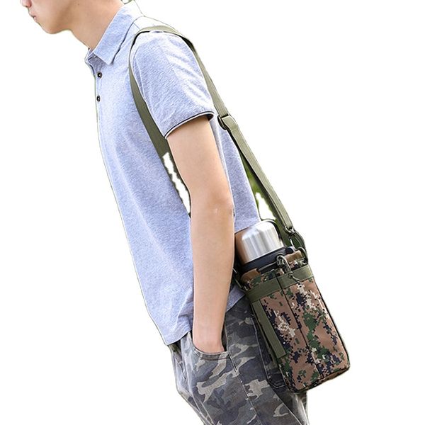 

water cup set shoulder messenger small bag outdoor male camouflage single travel camping sports bottle bag