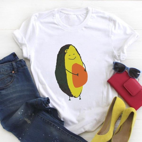 

женщины avocado беременная леди мода принт мультфильм летние женский t tee дамы футболка женская верхняя рубашка одежда графическая футболка, White