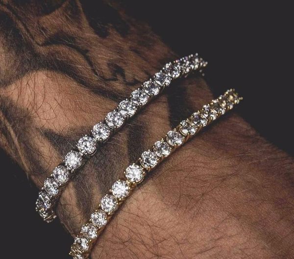 

ряд кубический браслет замок мужчины 6 мм роскошный цирконий теннис 1 тройной m out outed ювелирные изделия 5 мм 4 мм браслеты hiphop wmtaz, Golden;silver