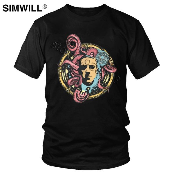 

sport vintage lovecraft t-shirt for men soft cotton call of cthulhu t shirt short sleeve o neck tee novelty regular fit clothing